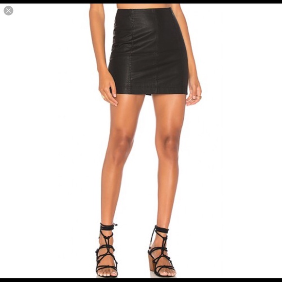 Free People Dresses & Skirts - Free People Vegan Leather Skirt Size 0